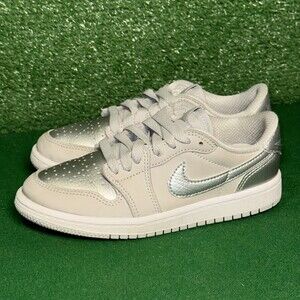 Nike Air Jordan 1 Low Og Metallic Silver FQ5436-002 Preschool Kids Size 13C